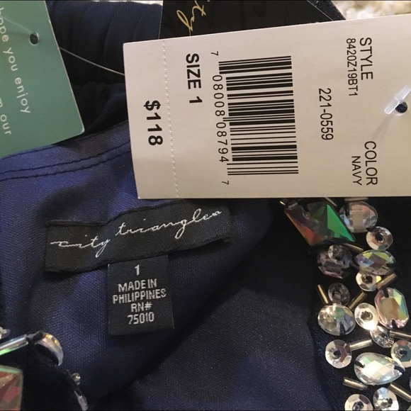 Navy Prom Dress size 1 - Picture 5 of 5